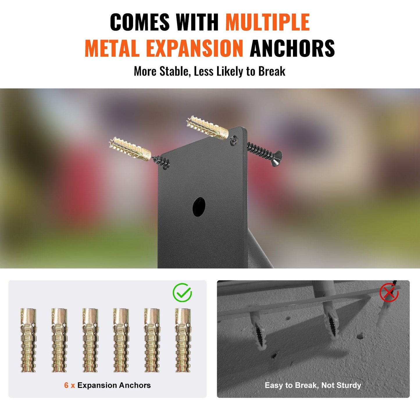 Outdoor Safety Handrail for 1-2 Steps, 0.48m Wall Mount, 240kg Capacity