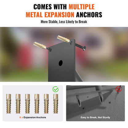 Outdoor Safety Handrail for 1-2 Steps, 0.48m Wall Mount, 240kg Capacity
