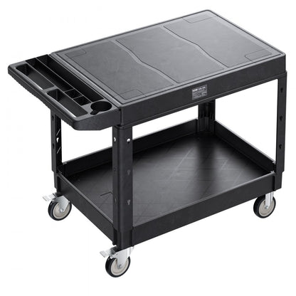 VEVOR 2-shelf Utility Cart 550 lbs 37 x 25.4-inch Service Cart with Wheels