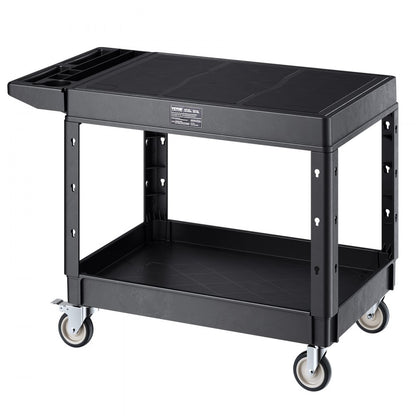 VEVOR 2-shelf Utility Cart 550 lbs 37 x 25.4-inch Service Cart with Wheels
