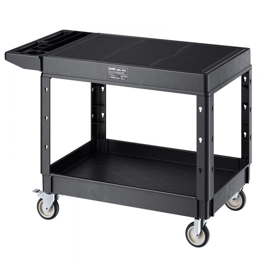 VEVOR 2-shelf Utility Cart 550 lbs 37 x 25.4-inch Service Cart with Wheels