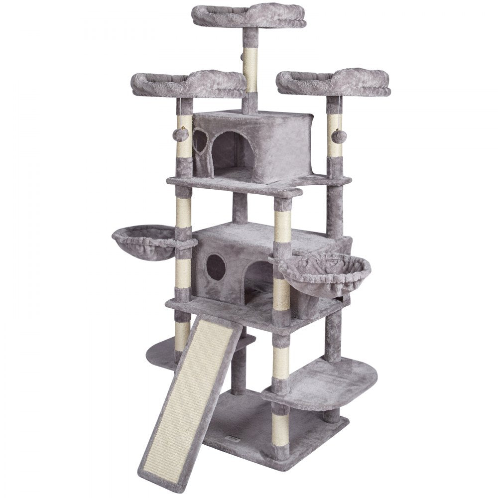 VEVOR Cat Tree 174 cm Cat Tower for Indoor Cats with Cat Condos Scratching Post