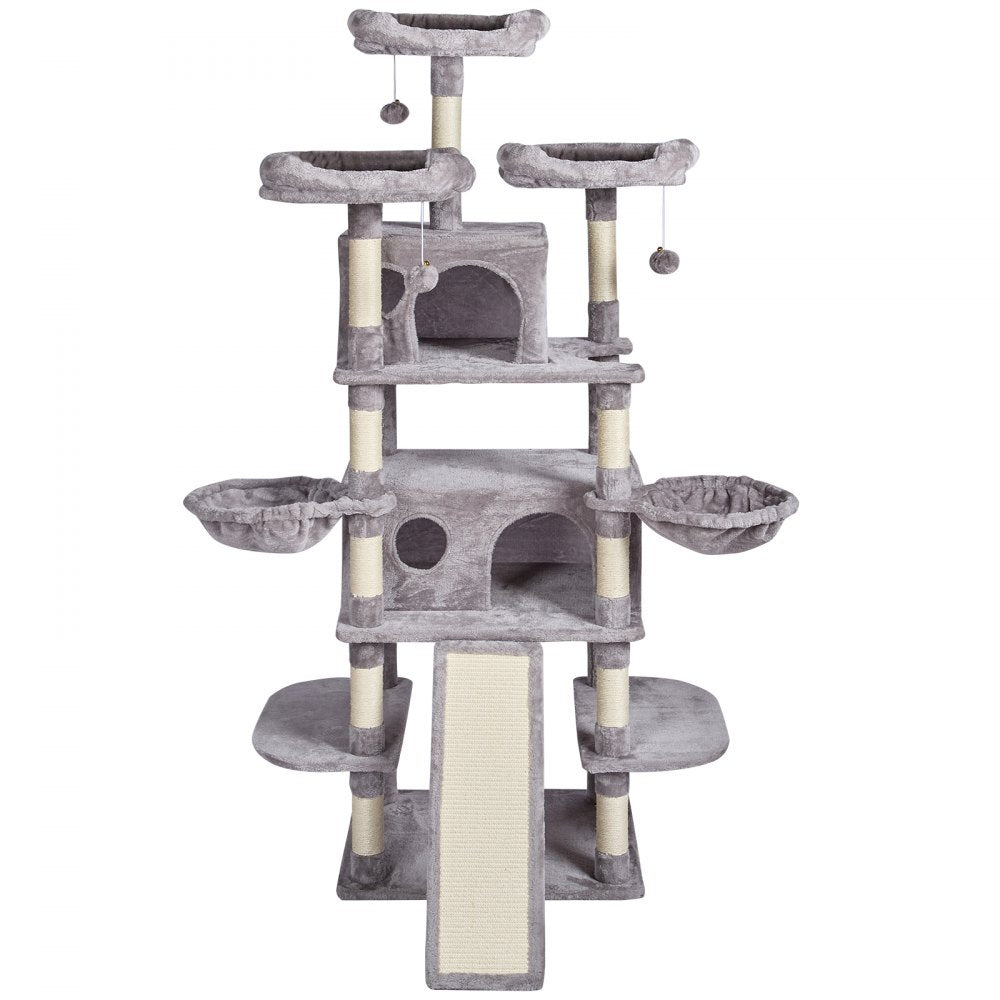 VEVOR Cat Tree 174 cm Cat Tower for Indoor Cats with Cat Condos Scratching Post