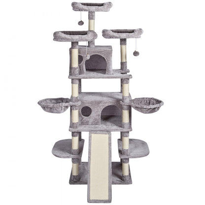 VEVOR Cat Tree 174 cm Cat Tower for Indoor Cats with Cat Condos Scratching Post