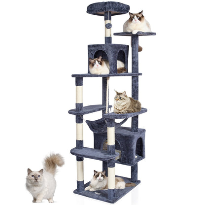 183cm Cat Tower with Condos and Sisal Posts in Dark Grey