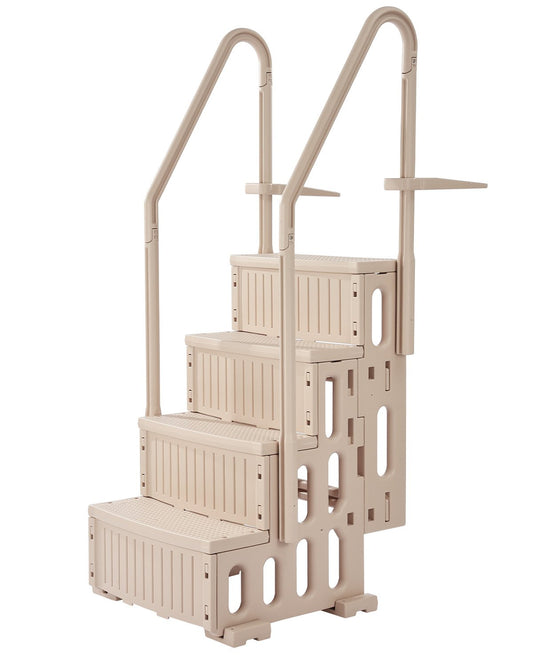 VEVOR 4-Step Taupe Robust Pool Ladder of 2 Handrails for 1219.2-1371.6 mm Pools