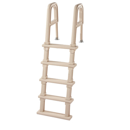 Swimming Pool Ladder, Inclined 5-Step Double Handrails Stair, Non-slip Wide Step, 136 kg Load Capacity, for 121.9-137.2 cm Inground & Above-ground Pools, Any Deck Surface, Indoor & Outdoor, Taupe