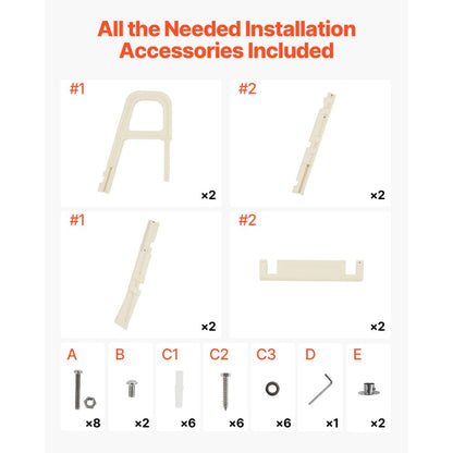 VEVOR 5-Step Inclined Robust Pool Ladder of 2 Handrails for 1219.2-1371.6mm Pool