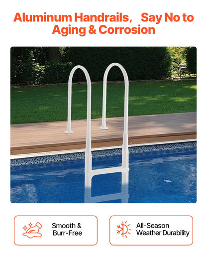 VEVOR Thickened 4-Step Pool Ladder of Double Handrails for 1219.2-1371.6mm Pool