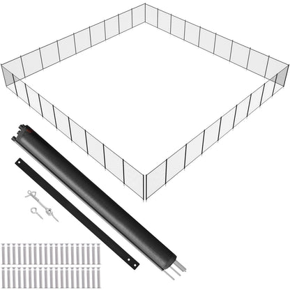 Removable 1.21x32.91m Pool Fence for Inground Pools - Black Teslin PVC Mesh