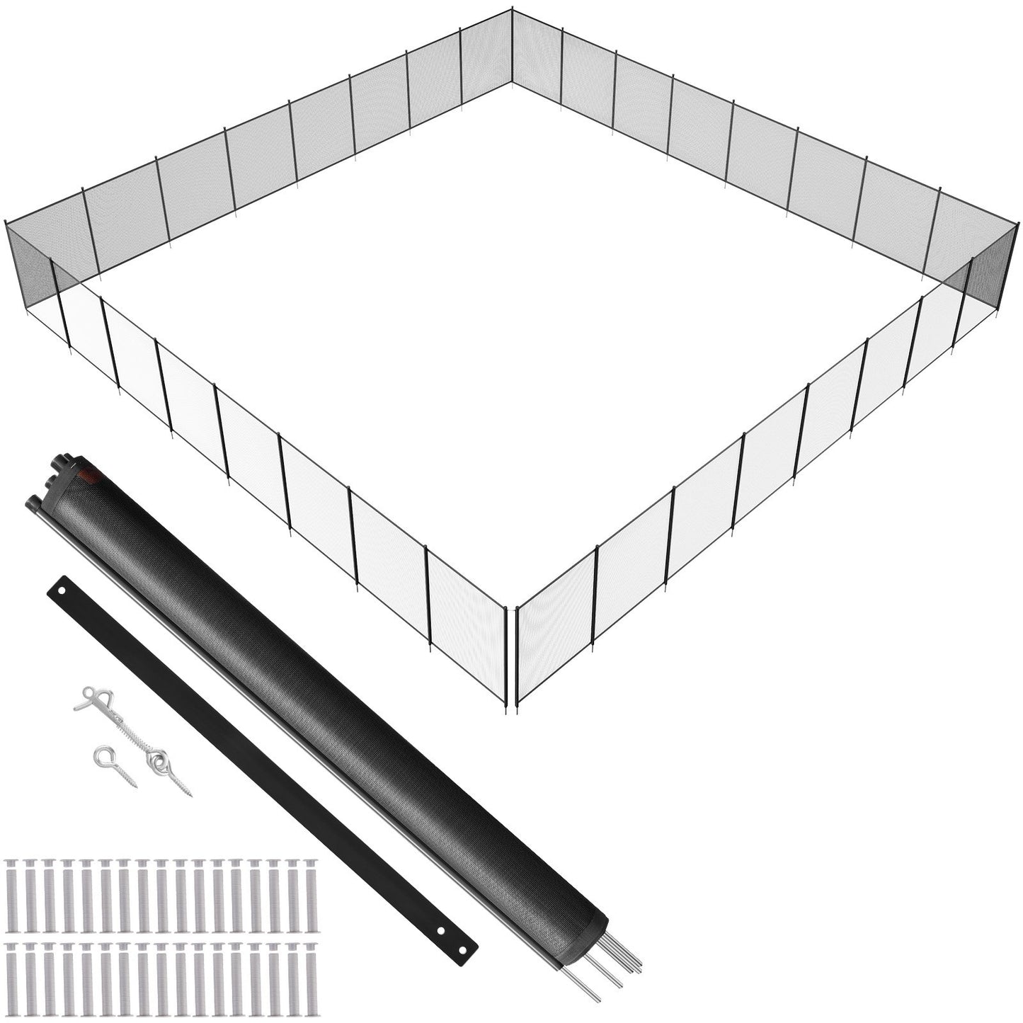 VEVOR Pool Fence, 4 x 96 FT Pool Fences for Inground Pools, Removable Child Safety