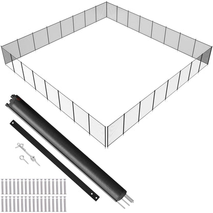 Removable 1.21 x 29.26m Pool Safety Fence for Inground Pools, Black Mesh Design