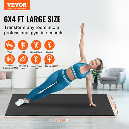 Premium Non-Slip Yoga Mat, 1.8x1.2m, with Bag & Strap for Home Workouts
