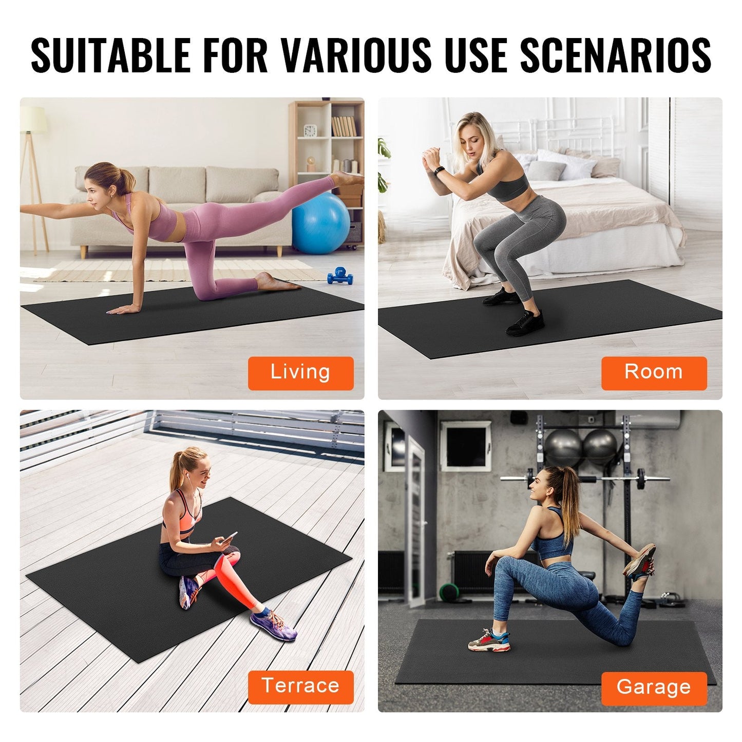 Premium Non-Slip Yoga Mat, 1.8x1.2m, with Bag & Strap for Home Workouts