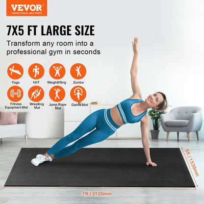 Large Non-Slip Premium Yoga Mat with Carry Bag & Strap, 2.12x1.53m, 9.4kg