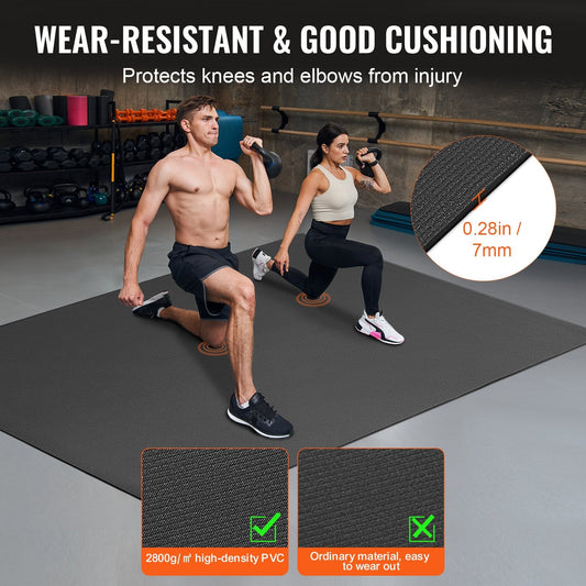 Large Non-Slip Premium Yoga Mat with Carry Bag & Strap, 2.12x1.53m, 9.4kg