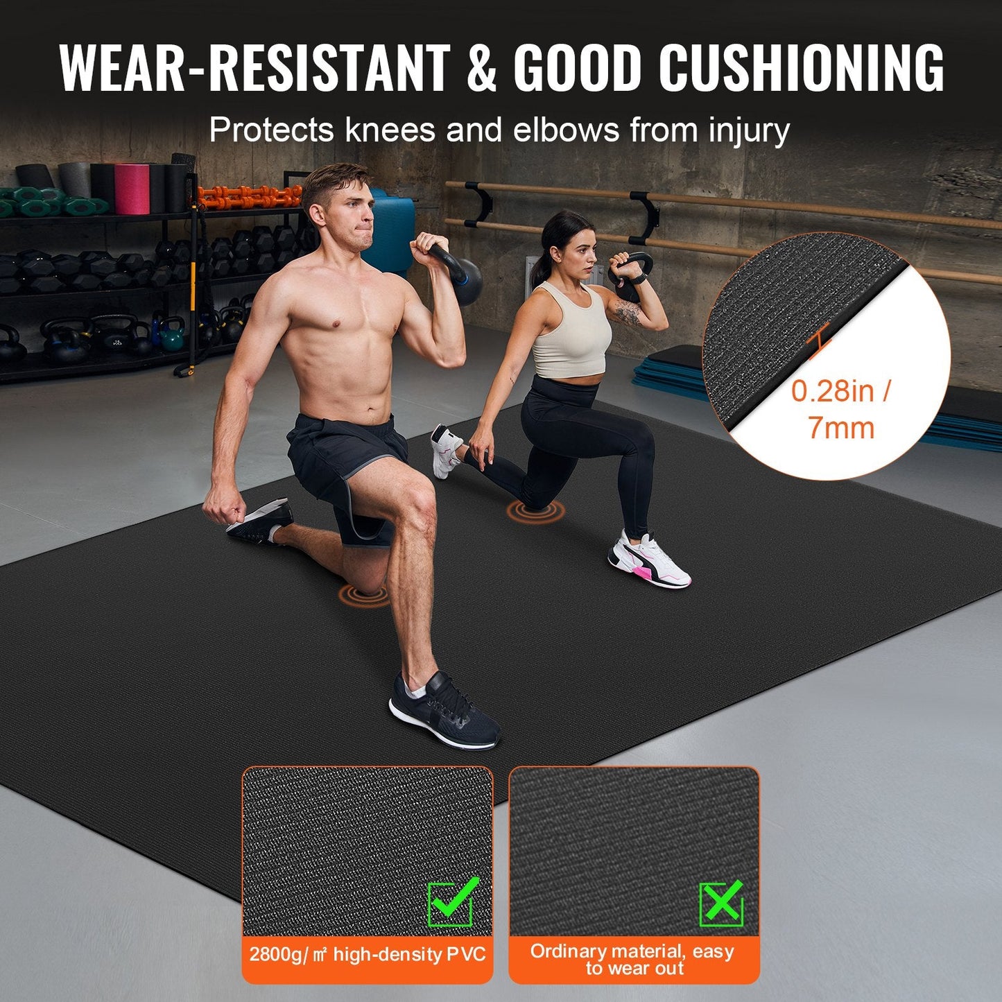 Large Non-Slip Yoga & Exercise Mat - 2.44x1.53m, with Bag & Carry Strap