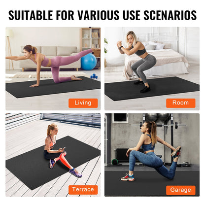 Large Non-Slip Yoga & Exercise Mat - 2.44x1.53m, with Bag & Carry Strap