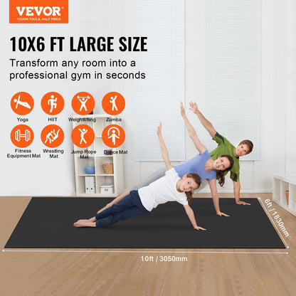 Premium Non-Slip Yoga Mat - 3x1.8m High-Density, Cushioned & Portable Mat