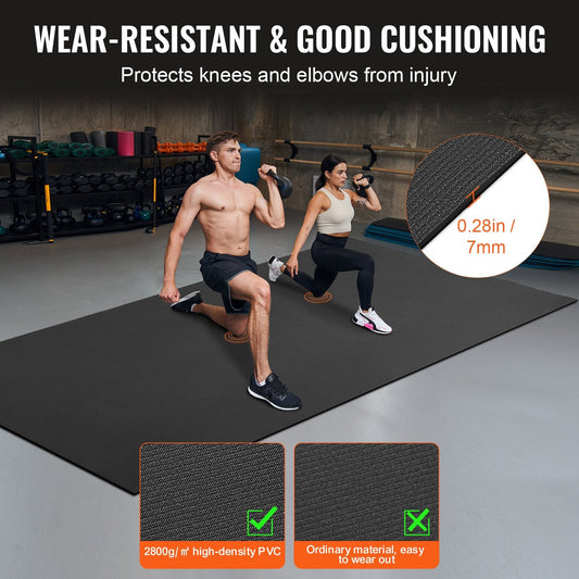 Large High-Density Non-Slip Exercise Mat with Carry Bag, 3.6x1.8m for Home Workouts