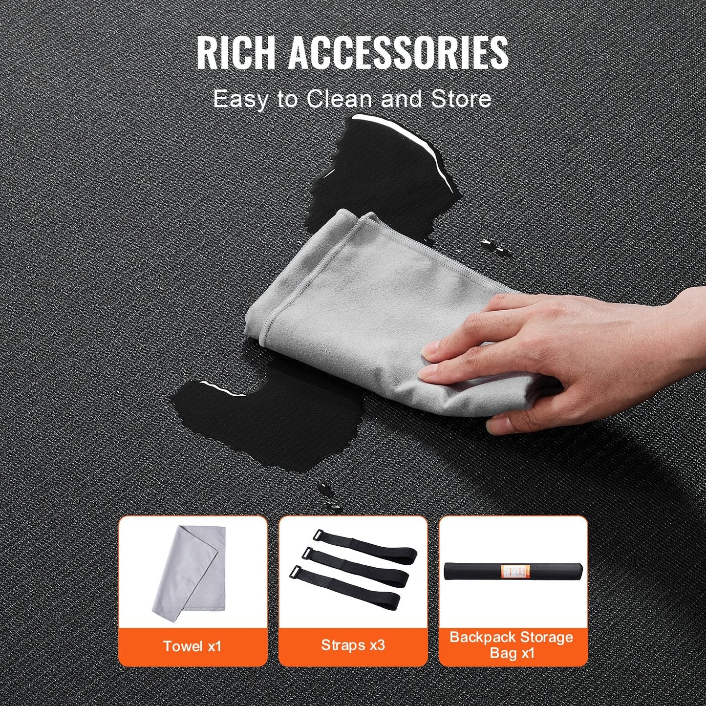 Large High-Density Non-Slip Exercise Mat with Carry Bag, 3.6x1.8m for Home Workouts