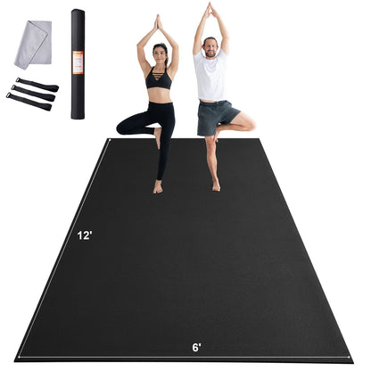 Large High-Density Non-Slip Exercise Mat with Carry Bag, 3.6x1.8m for Home Workouts