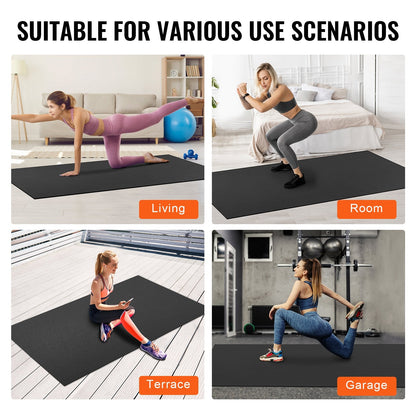Large Non-Slip Yoga Mat with Carrying Strap, 2.4x1.8m for Home Workouts