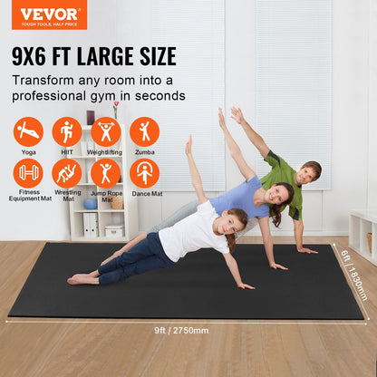 Premium Non-Slip Yoga & Exercise Mat, 2.75x1.83m, with Bag & Strap, 14.5kg