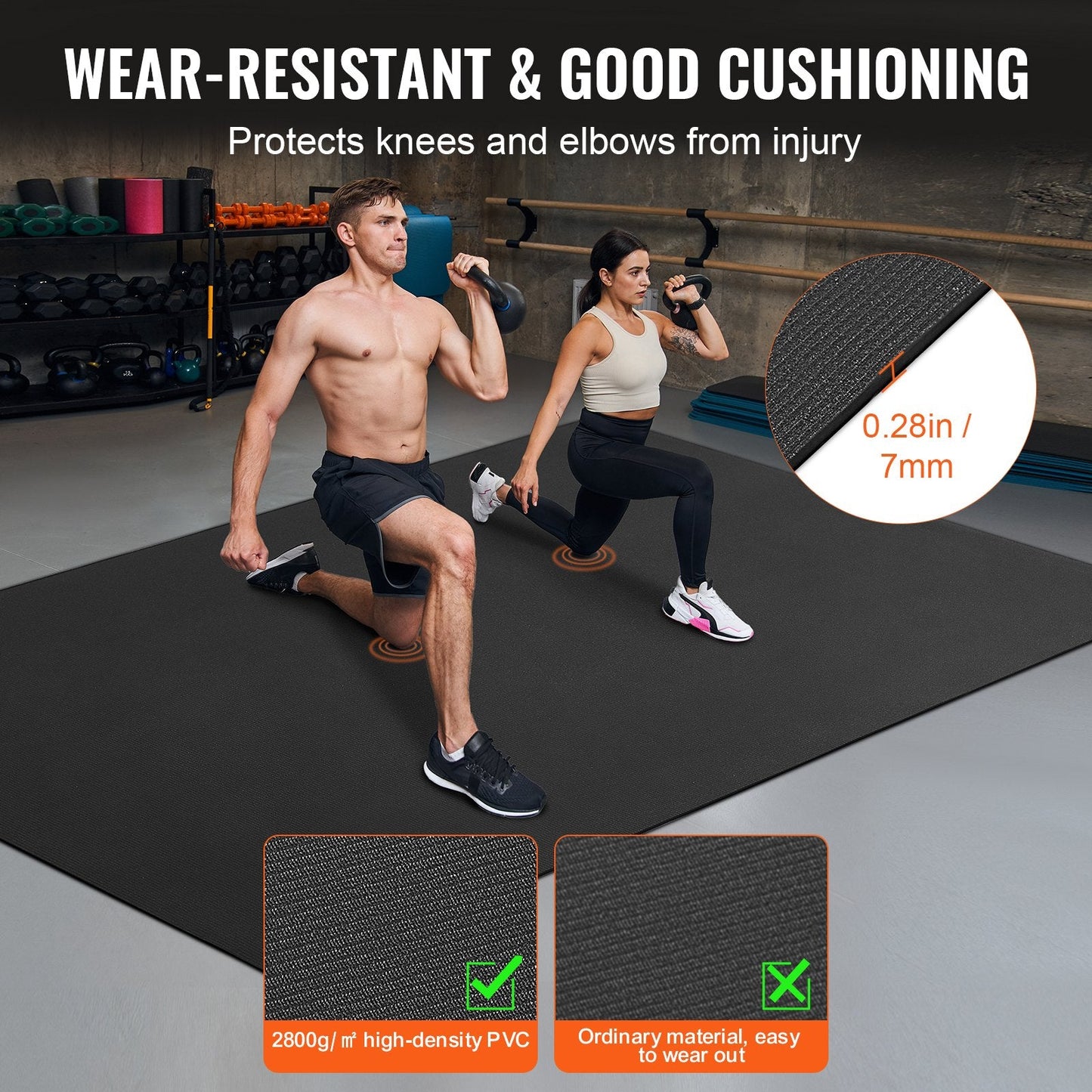 Premium Non-Slip Yoga & Exercise Mat, 2.75x1.83m, with Bag & Strap, 14.5kg