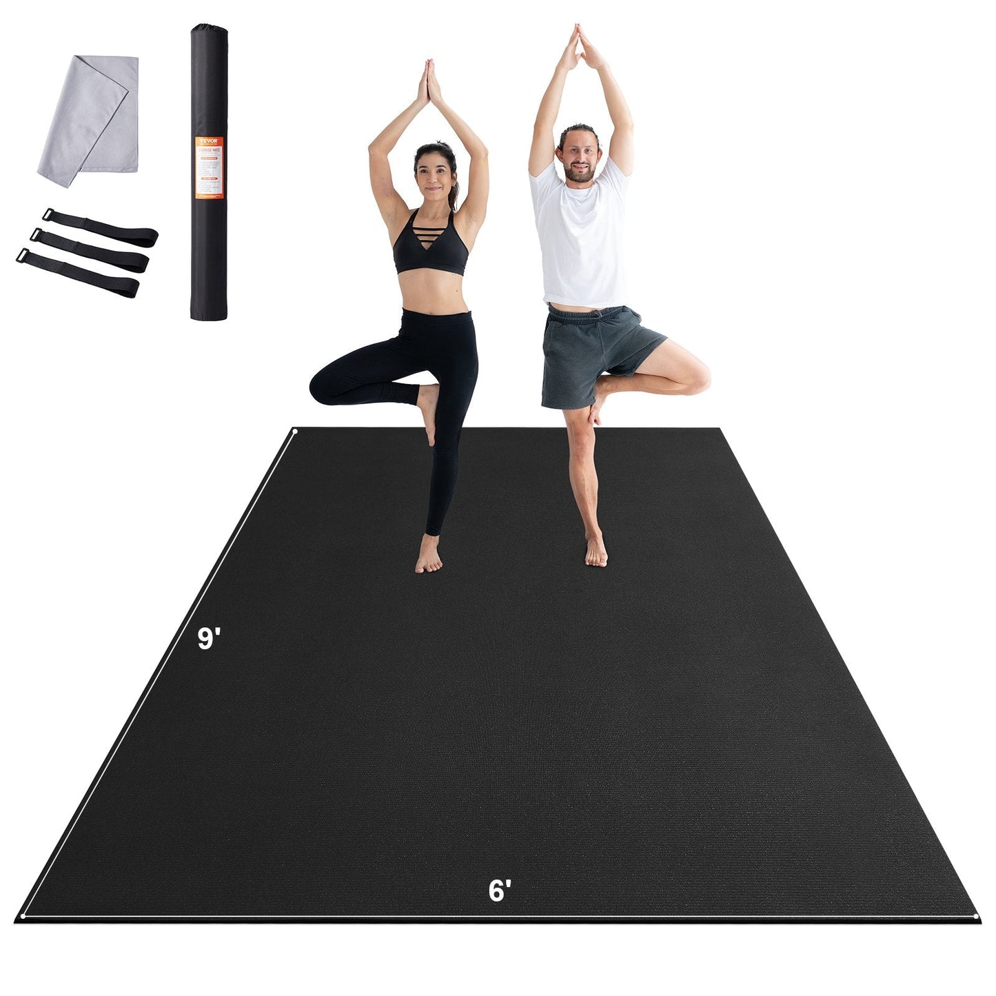 Premium Non-Slip Yoga & Exercise Mat, 2.75x1.83m, with Bag & Strap, 14.5kg