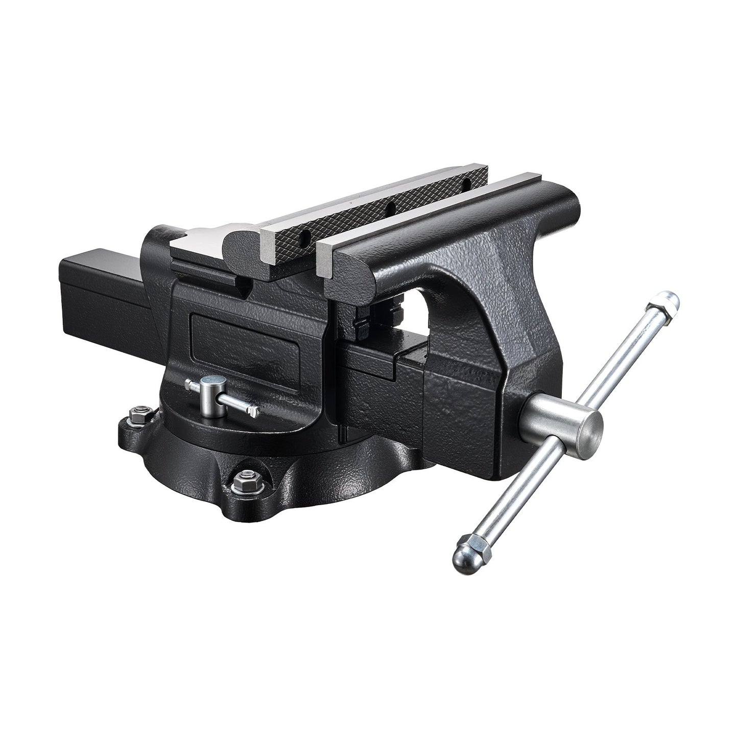 Heavy Duty Bench Vise, 254 mm Jaw Width, Multi-Purpose Ductile Iron Bench Vise with Anvil and 360-Degree Locking Swivel Base, 109 mm Throat Depth, 254 mm Jaw Opening, for Drilling, Pipe Cutting