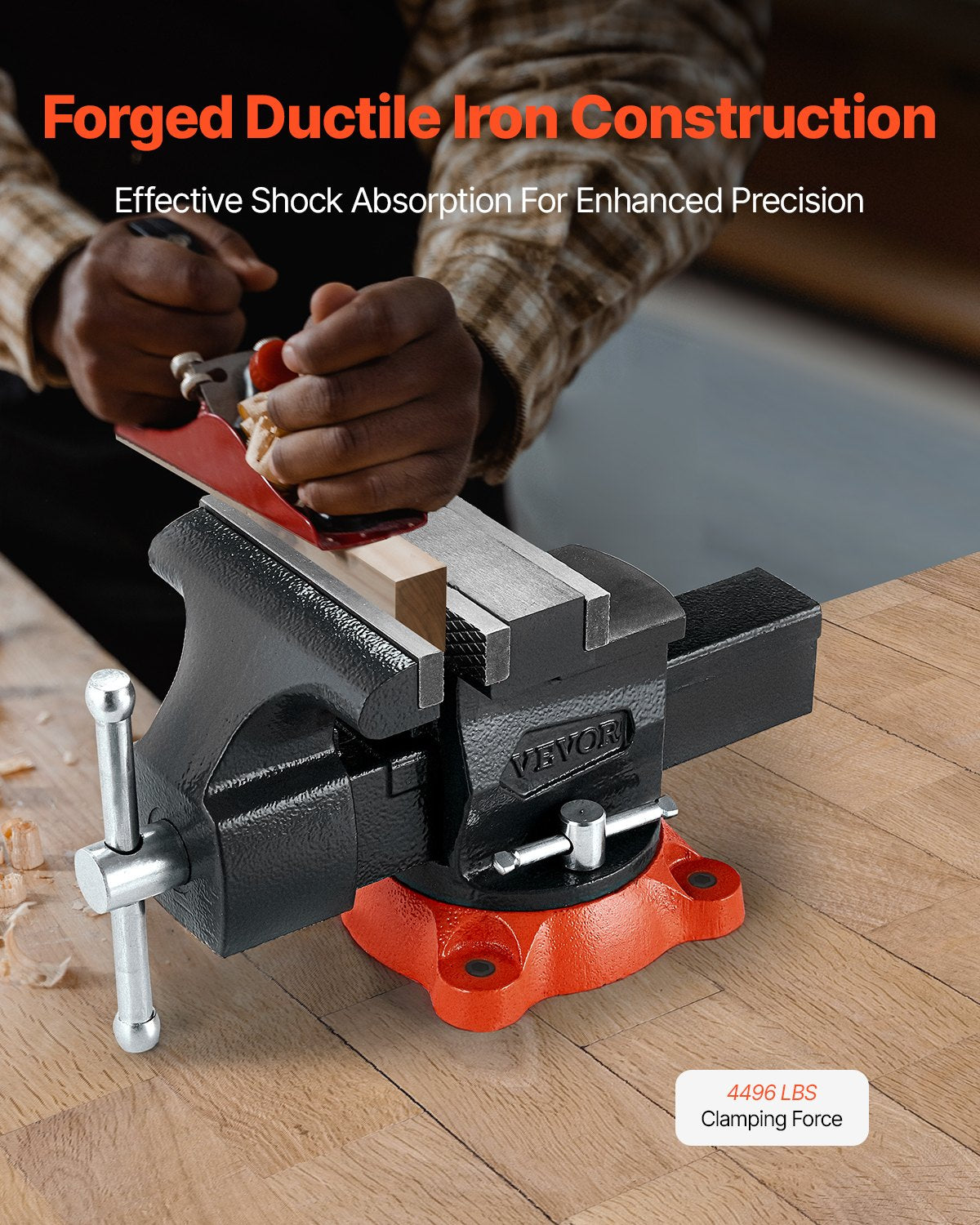 VEVOR 140 mm Bench Vise Multipurpose Heavy Duty Ductile Iron Swivel Locking Base