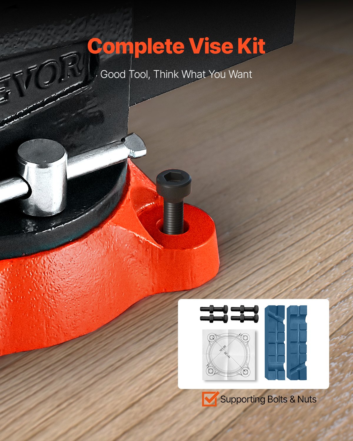 VEVOR 140 mm Bench Vise Multipurpose Heavy Duty Ductile Iron Swivel Locking Base