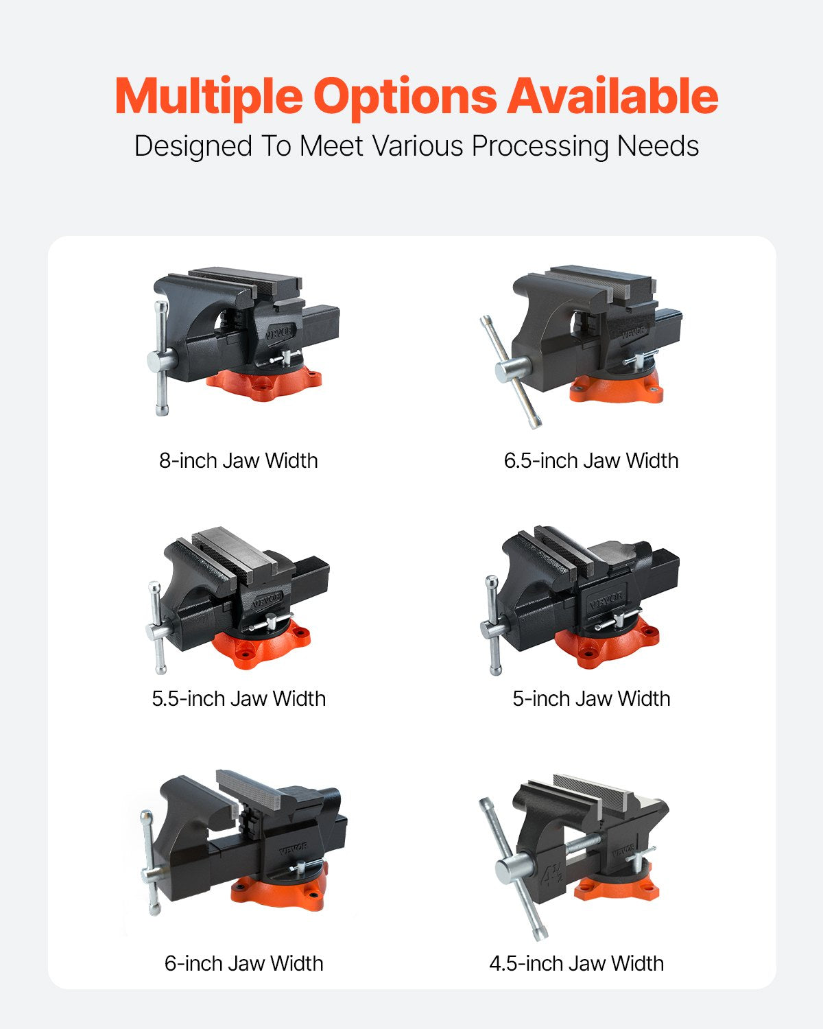 VEVOR 140 mm Bench Vise Multipurpose Heavy Duty Ductile Iron Swivel Locking Base