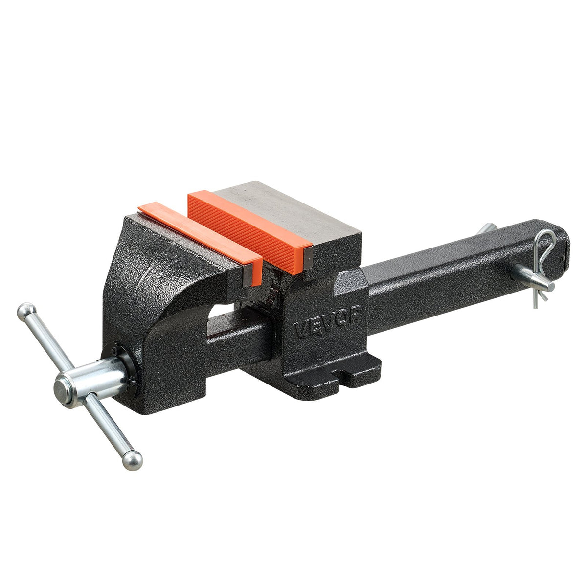 Truck Hitch Vise, 150 mm Jaw Width, Heavy Duty Ductile Iron Bench Vise with Anvil, 1 Pair Magnetic Jaw Pads, 90 mm Throat Depth, 150 mm Max Jaw Opening, Multi-Purpose, for Truck Trailer Receiver