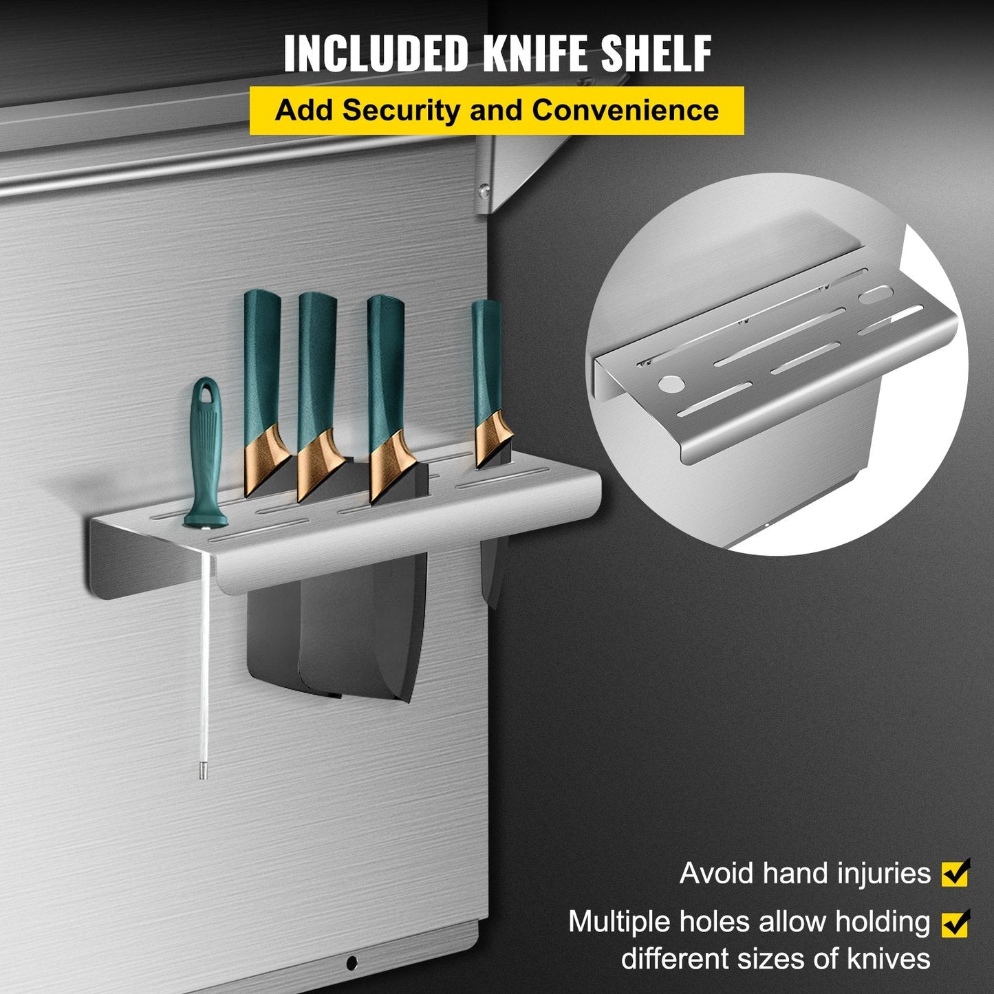Stainless Steel Range Backsplash with Shelf, 0.91 x 0.75 m, Easy to Clean