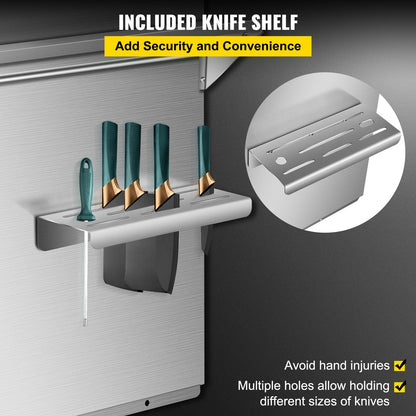 Stainless Steel Range Hood Backsplash with Shelf and Rack, 0.91 x 0.78 m