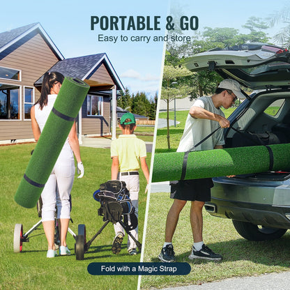 5x5m Dual-Color Golf Mat - Indoor/Outdoor Practice with Accessories, 8.35kg