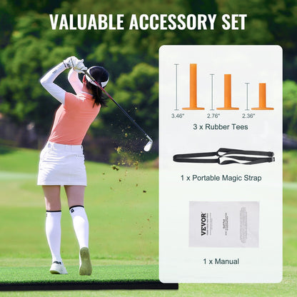 5x5m Dual-Color Golf Mat - Indoor/Outdoor Practice with Accessories, 8.35kg