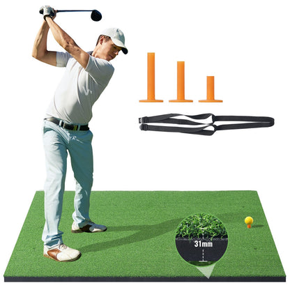 5x5m Dual-Color Golf Mat - Indoor/Outdoor Practice with Accessories, 8.35kg