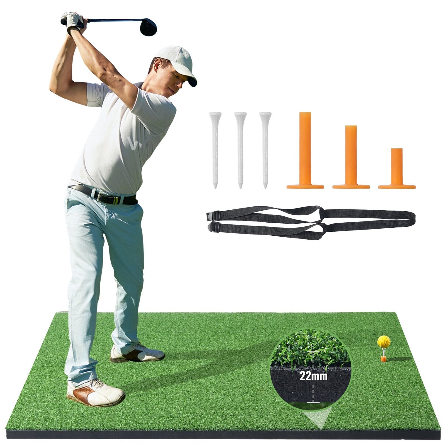 Premium 1.5x1.2m Golf Practice Mat for Indoor & Outdoor Training