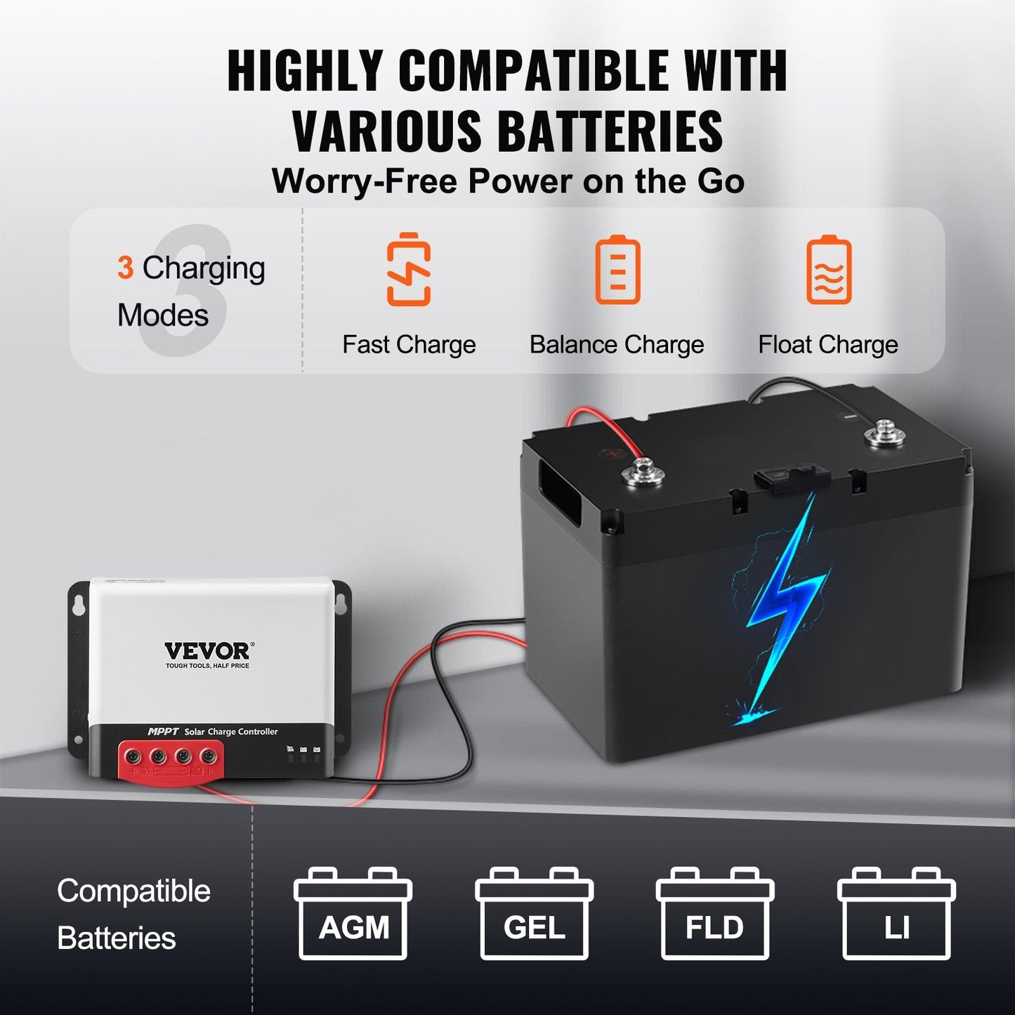 30A MPPT Solar Charge Controller with Bluetooth & 98% Efficiency for 12V/24V Batteries