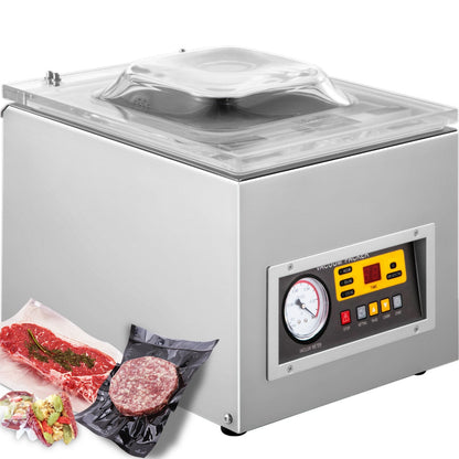 Commercial Vacuum Chamber Sealer, 120W, 0.26m Sealing Bar, Stainless Steel