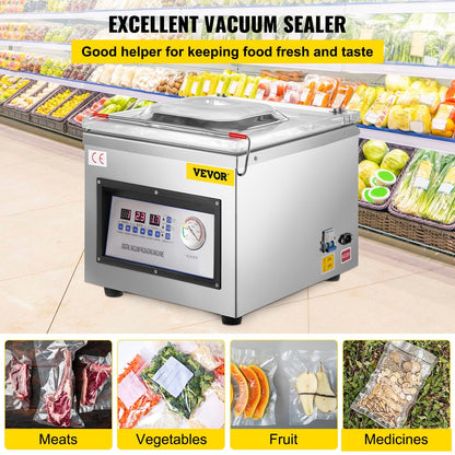 Digital Vacuum Sealer with Stainless Steel, 27.6 kg - 220V, 0.35m Chamber Size