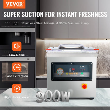 Automatic Vacuum Sealer Machine, 220V, 44x42x7.5 cm Chamber, 66 kg Stainless Steel