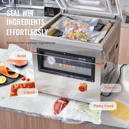 Automatic Vacuum Sealer Machine, 220V, 44x42x7.5 cm Chamber, 66 kg Stainless Steel