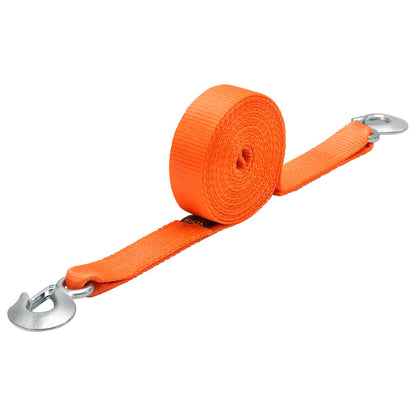 ATV Tow Strap with Hooks, 50.8 mm x 6.1 m, 7711 kg Capacity, Durable Recovery Rope with Security Hooks for Trucks and Vehicles, Essential Towing Accessory for Roadside Assistance
