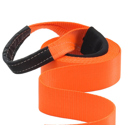 Heavy Duty Tow Strap Recovery Kit 76.2 mm x 6.1 m (MBS-16329 kg) Tree Saver Winch Strap, Triple Reinforced Loop & Protective Sleeves & Storage Bag, 19 mm D-Ring Shackles, for Truck Jeep SUV ATV