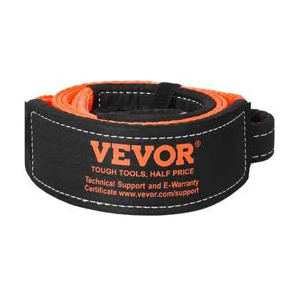 Recovery Tow Strap 76.2 mm, 2.4 m 16329 kg Break Strength, Triple Reinforced Loop Straps, Tree Saver, Winch Line Extension Strap, Off Road Towing and Recovery, Extreme Weather Resistance
