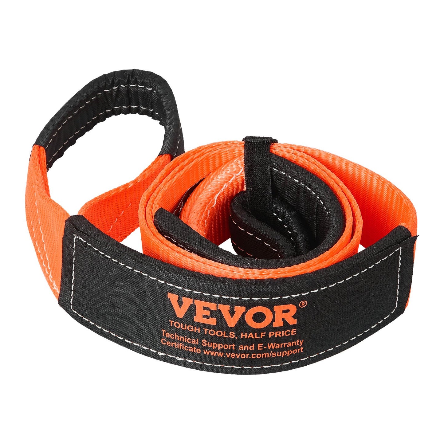 Recovery Tow Strap 76.2 mm, 2.4 m 16329 kg Break Strength, Triple Reinforced Loop Straps, Tree Saver, Winch Line Extension Strap, Off Road Towing and Recovery, Extreme Weather Resistance